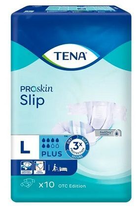 Pieluchomajtki Tena Slip ProSkin Plus, rozmiar L, chłonność 6/8, 10 sztuk