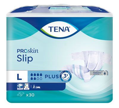 Pieluchomajtki Tena Slip ProSkin Plus, rozmiar L, chłonność 6/8, 30 sztuk