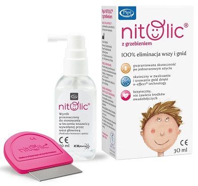 Pipi Nitolic, eliminacja wszy i gnid, spray + grzebień, 30ml