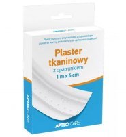 Plaster tkaninowy z opatrunkiem, Apteo Care, do cięcia, biały, 1m x 6cm, 1 sztuka