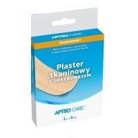 Plaster tkaninowy z opatrunkiem, Apteo Care, do cięcia, cielisty, 1m x 6cm, 1 sztuka
