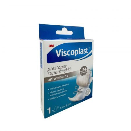 Plaster Viscoplast, Super Miękki, uniewersalny, biały, do cięcia, 1m x 8cm, 1sztuka