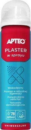 Plaster w sprayu, Apteo, aerozol na skórę, 60ml