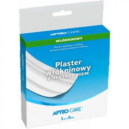 Plaster włókninowy z opatrunkiem, Apteo Care, do cięcia, biały, 1m x 8cm, 1 sztuka