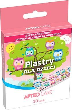 Plastry dla dzieci, Apteo Care, sowy, 72 x 25mm, 10 sztuk