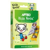 Plastry dla dzieci, Apteo, Kicia Kocia, 2 rozmiary, 12 sztuk