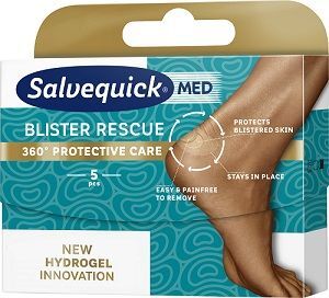 Plastry hydrożelowe na pęcherze, Salvequick  Rescue Original, 5 sztuk