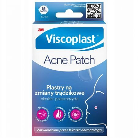 Plastry na zmiany trądzikowe, Viscoplast, Acne Patch, 15 sztuk