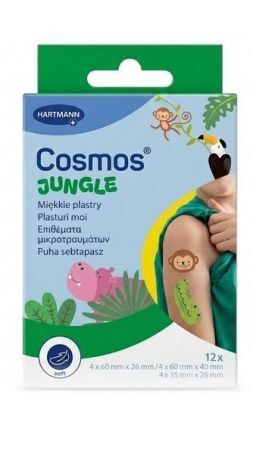 Plastry opatrunkowe Cosmos Jungle, 3 rozmiary, 12 sztuk