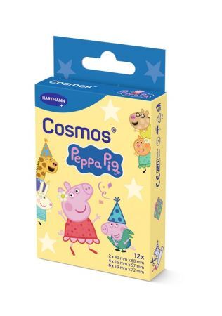 Plastry opatrunkowe Cosmos Peppa Pig, 3 rozmiary, 12 sztuk