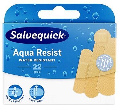 Plastry wodoodporne, Salvequick Aqua Resist, 22 sztuki