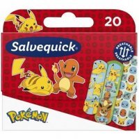 Plastry wodoodporne, Salvequick Pokemon, dla dzieci, różne rozmiary, 20 sztuk