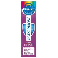 Plusssz 100% Odporność Complex, smak malina-czarny bez, 20 tabletek musujących