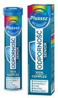 Plusssz 100% Odporność Senior Complex, smak malina-dzika róża, 20 tabletek musujących