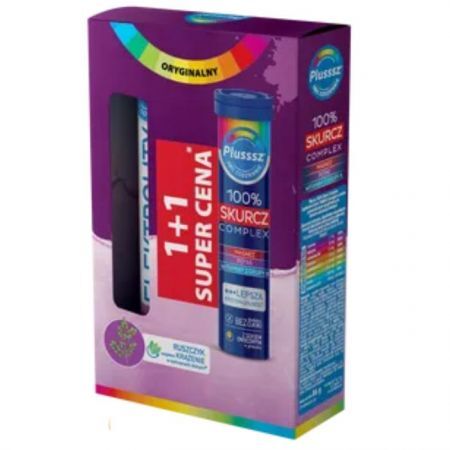 Plusssz Elektrolity Senior 100% Complex, 24 tabletki musujące + Plusssz 100% Skurcz Complex, 20 tabletek musujących