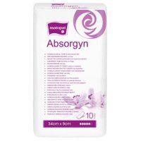 Podkłady ginekologiczne, Matopat Absorgyn, niejałowe, 34cm x 9cm, 10 sztuk