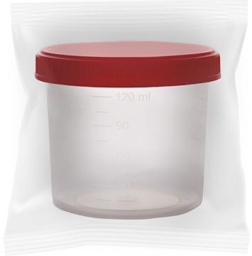 Pojemnik do analizy moczu, Apteo, z nakrętką, jałowy, 120ml