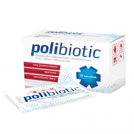 Polibiotic (5mg+5000j.m.+400j.m.)/g, maść, 10 saszetek po 1g