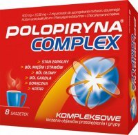 Polopiryna Complex (500mg+15,58mg+2mg), proszek, 8 saszetek