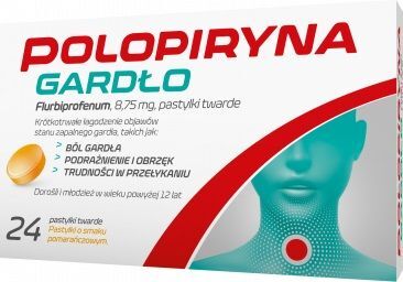 Polopiryna Gardło 8,75mg, smak pomarańczowy, 24 pastylki do ssania
