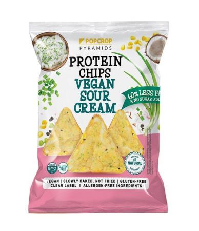 PopCrop, chrupki piramidki wysokoproteinowe, bezglutenowe, kwaśna śmietana, 60g