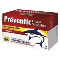 Preventic Edycja Specjalna, olej z wątroby rekina + czosnek, 60 kapsułek KRÓTKA DATA 02/2022