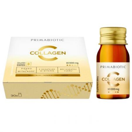 Primabiotic Collagen, smak jabłkowo-brzoskwiniowy, 30 ampułek po 30ml