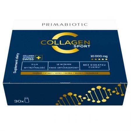 Primabiotic Collagen Sport, smak ananasowy, 30 ampułek po 30ml