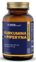 Pureo Health, kurkumina + piperyna, 60 kapsułek