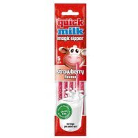Quick Milk, słomki do picia mleka, smak truskawkowy, 30g
