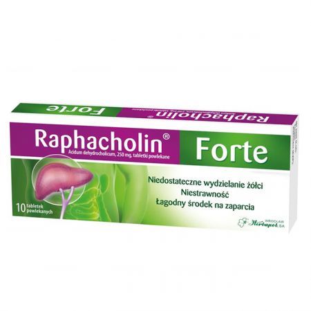 Raphacholin forte 250mg, 10 tabletek