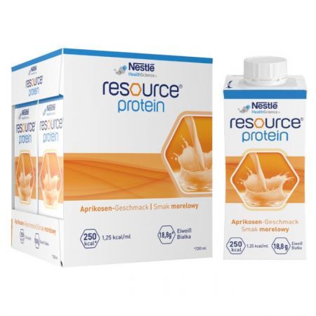 Resource Protein, odżywczy produkt wysokobiałkowy, morela, płyn, 4x200ml