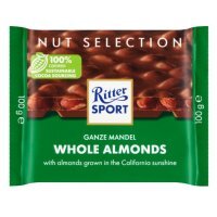 Ritter Sport, Whole Almonds, czekolada mleczna z całymi migdałami, 100g