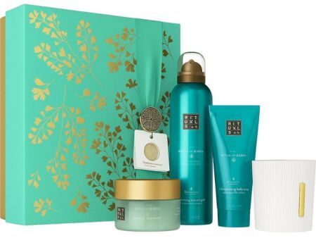 Rituals, The Ritual of Karma, zestaw dla kobiet, pianka pod prysznic, 200ml + krem do ciała, 100ml + peeling do ciała, 125g + świeca, 140g