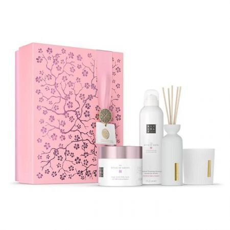 Rituals, The Ritual of Sakura, duży zestaw dla kobiet, pianka pod prysznic, 200ml + krem do ciała, 200ml + świeca, 140g + patyczki zapachowe, 70ml