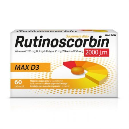 Rutinoscorbin Max D3 2000 j.m., 60 tabletek