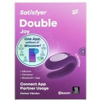 Satisfyer Double Joy, wibrator silikonowy dla par, fioletowy, 1 sztuka
