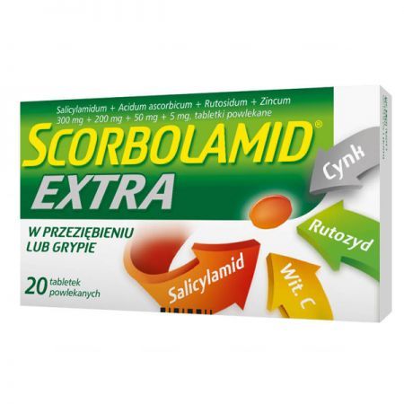 Scorbolamid Extra (300mg+200mg+50mg+5mg), 20 tabletek