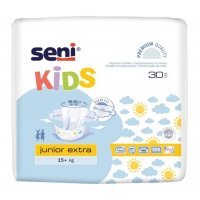 Seni Kids, pieluchomajtki jednorazowe, Junior Extra, waga 15+ kg, 30 sztuk