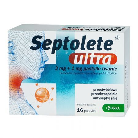 Septolete Ultra (3mg + 1mg), 16 pastylek twardych