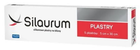 Silaurum, silikonowe plastry na blizny 5cmx30cm, 5 sztuk