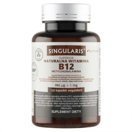 Singularis Superior, Naturalna witamna B12 + BioPerine, 120 kapsułek wgańskich