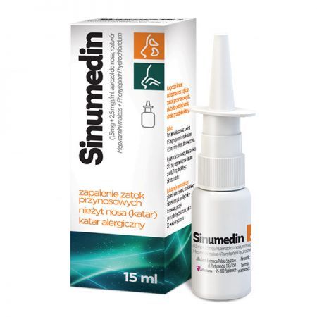 Sinumedin (2,5mg+1,5mg)/ml, aerozol do nosa, 15ml
