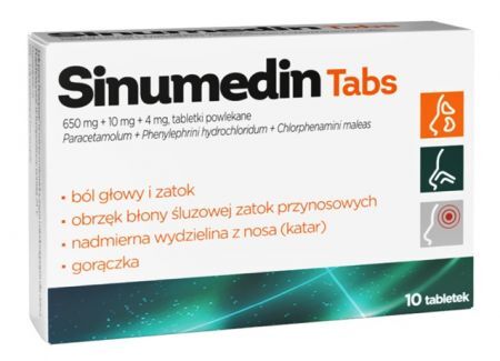 Sinumedin Tabs (650mg+10mg+4mg), 10 tabletek