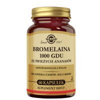 Solgar Bromelaina 1000 GDU ze świeżych ananasów, 60 kapsułek