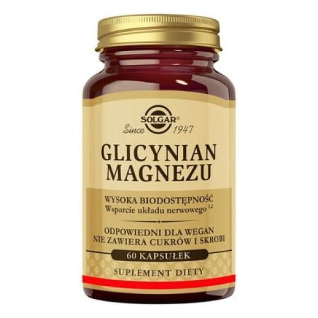 Solgar Glicynian Magnezu, 60 kapsułek