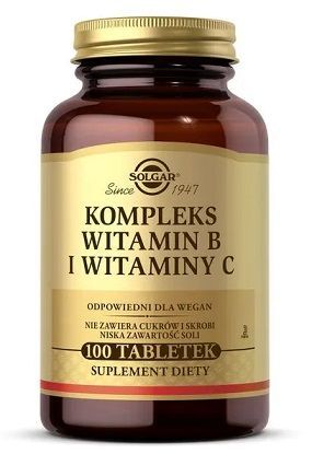 Solgar Kompleks Witamin B i Witaminy C, 100 tabletek