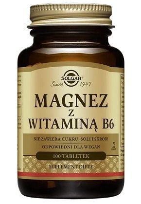 Solgar Magnez z Witaminą B6, 100 tabletek