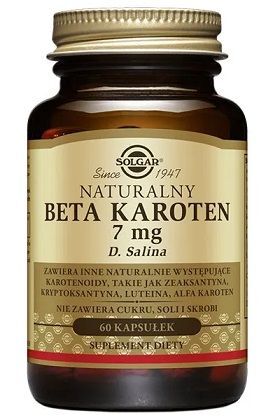 Solgar Naturalny Beta Karoten 7mg, 60 kapsułek