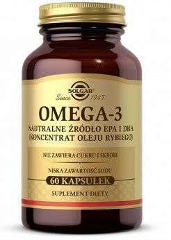 Solgar Omega-3 Naturalne Źródło EPA i DHA, koncentrat oleju rybiego, 60 kapsułek